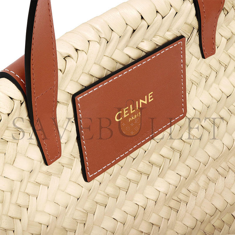 Ce1i*e teen Ce1i*e classic panier in palm leaves and calfskin 113832cgg.04lu (23*21*15cm)